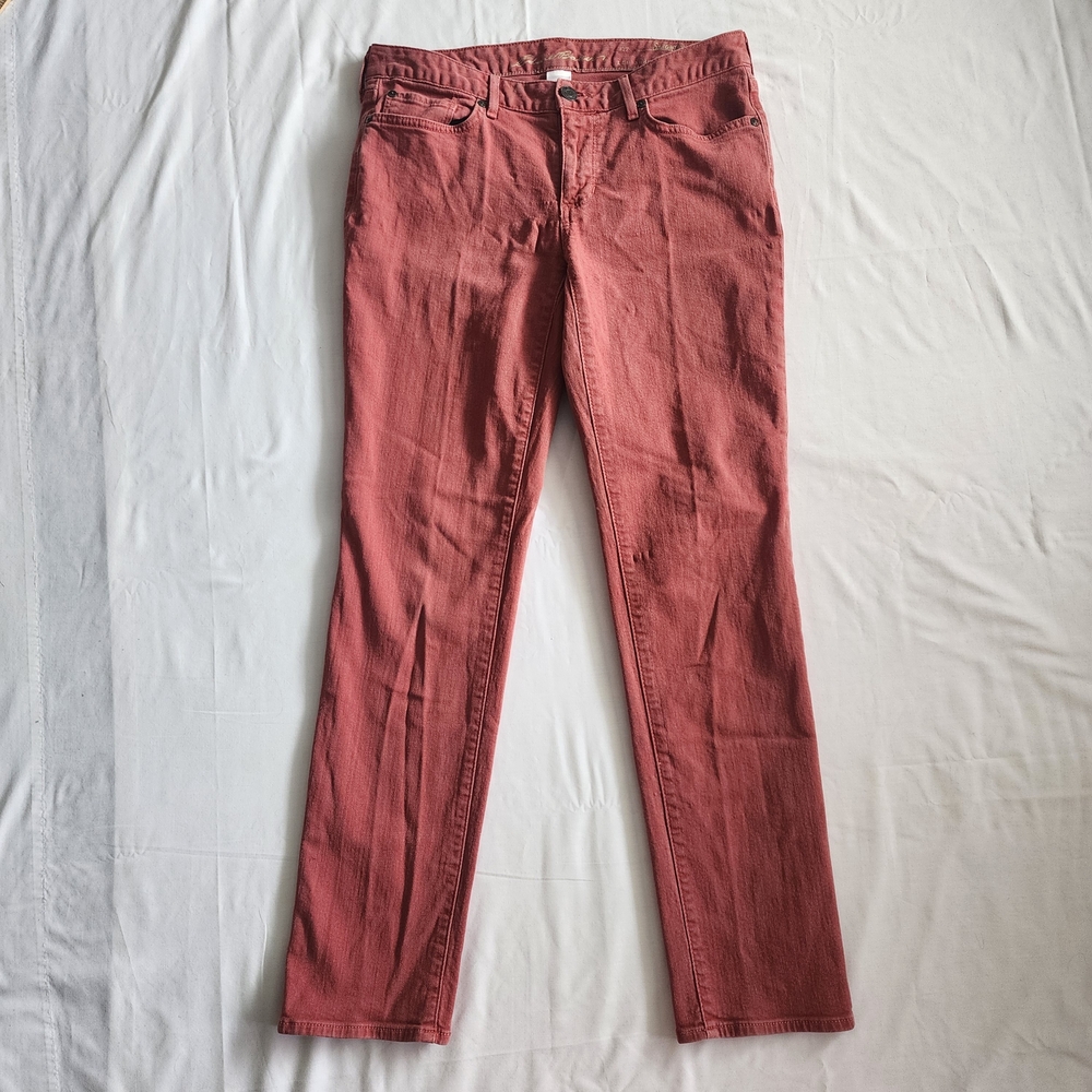 Eddie Buaer Size 6 Slightly Curvy Straight Leg Burnt Orange Red